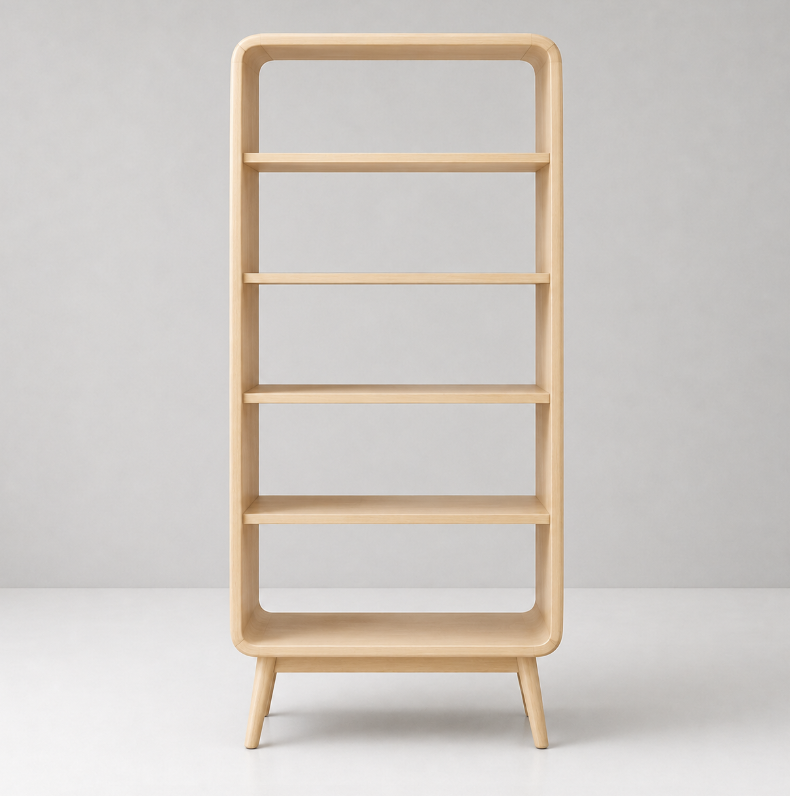 Helles Holzregal im skandinavischen Design