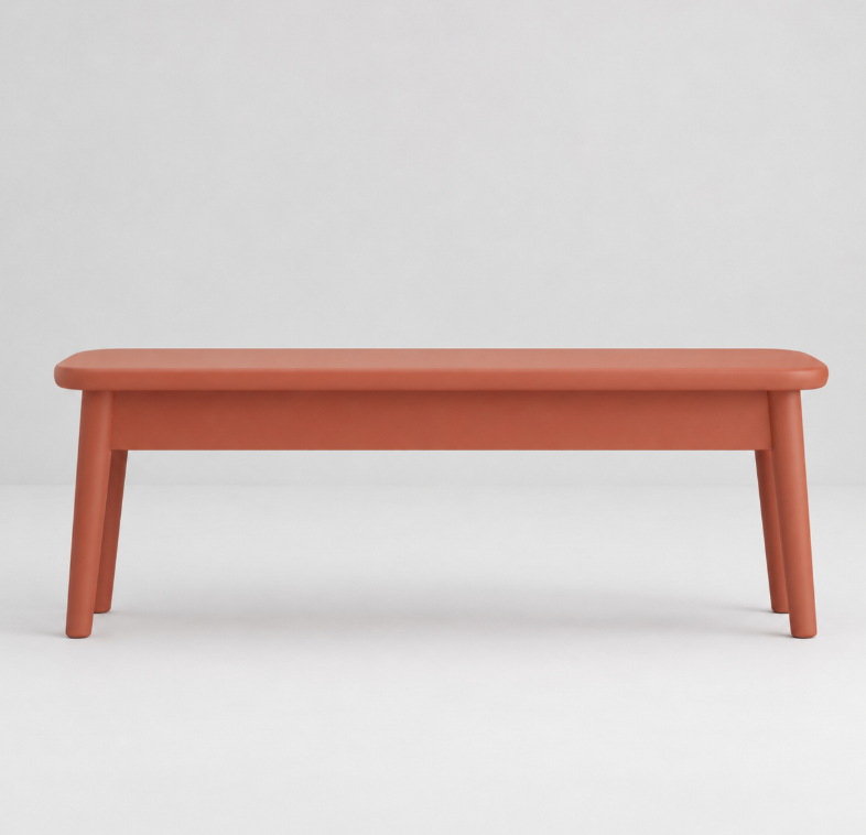 Moderne Bank in Terracotta