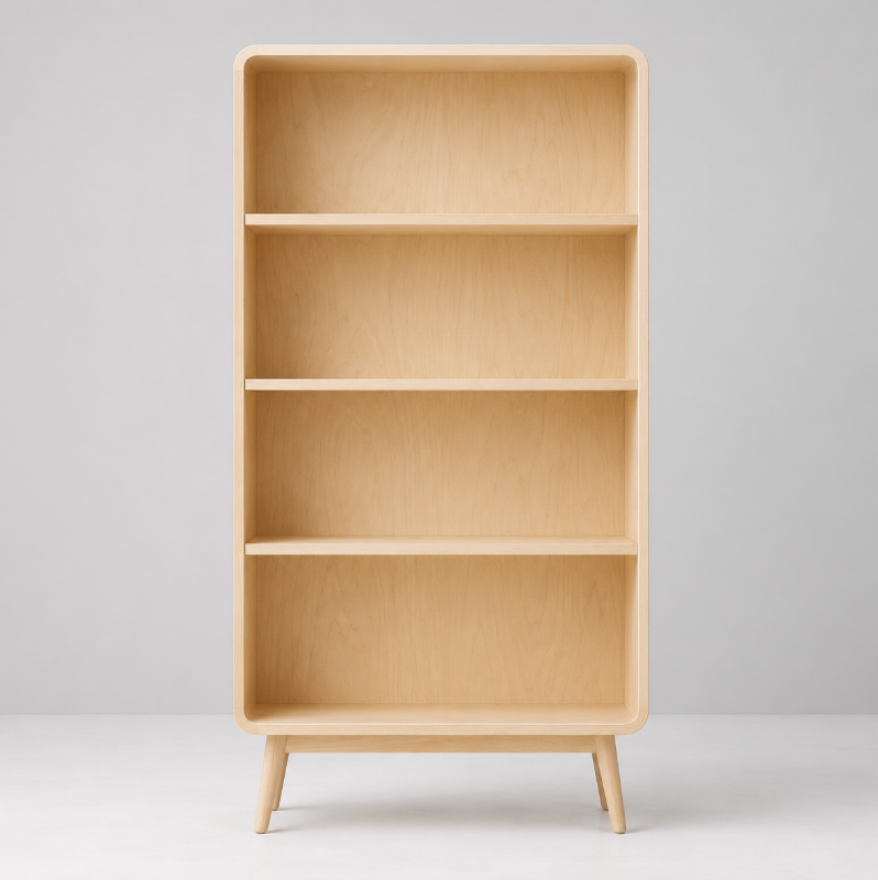 Helles Bücherregal aus Birkenholz