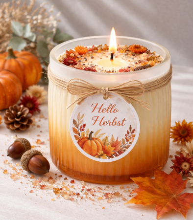 Hello Herbst – Duftkerze mit warmem, würzigem Herbstduft