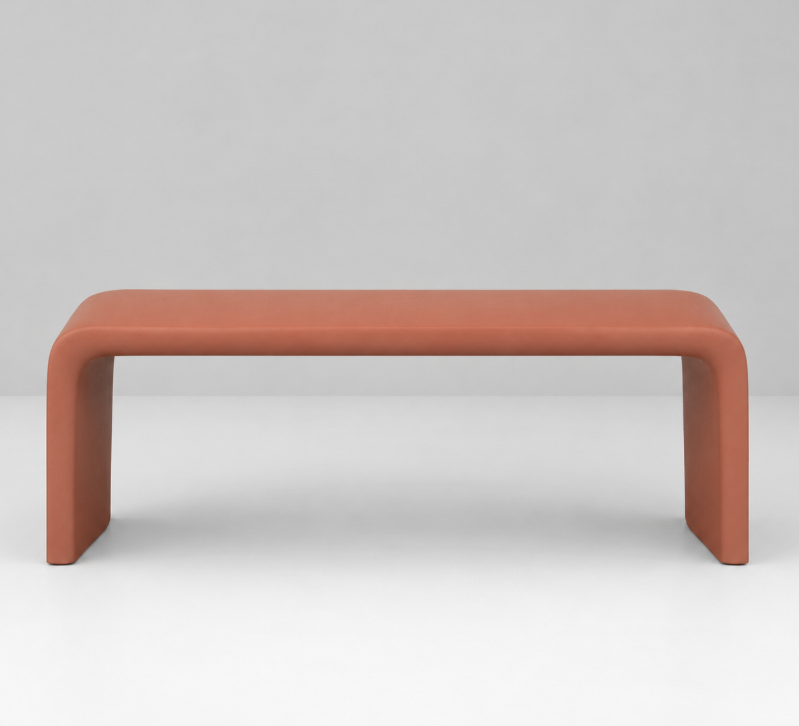 Moderne Bank in Terracotta