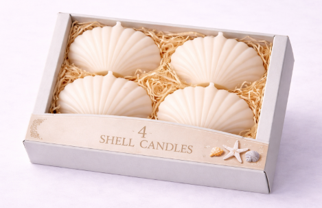 4er Set Muschelkerzen – Dekoration
