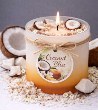 Coconut Bliss – Duftkerze im Glas mit tropischem Kokos Geruch